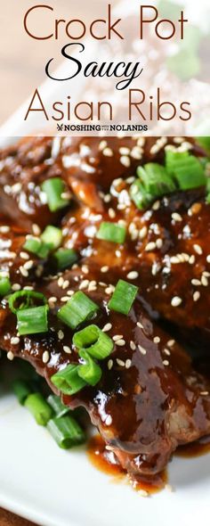 Crock Pot Saucy Asian Ribs - Fall off the Bone Pork Ribs Asian Ribs Recipe, Crockpot Asian, Asian Ribs, Fancy Meals, Special Meals, Asian Pork