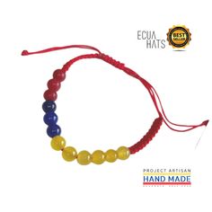 Handmade Adjustable Crystal Bracelets with colors of the Flags of Ecuador/Colombia/Venezuela (Yellow/Blue/Red) Bracelet Expansion: Minimum 2" - 4cm Maximum 3" - 7cm Ball Circumference: 0.05" - 0.5cm Returns are accepted, the customer pays shipping costs. Support our artisan project -> Ecuador First Questions? wholesale, more photos, write us. Ecuador Bracelet, Ecuador Flag, Red Bracelets, Ecuador, Crystal Bracelets, Columbia, Bangle Bracelets, Flag, Jewelry Bracelets