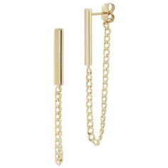 Add these LUMINOR GOLD 14k gold bar chain drop earrings to your day. Add these LUMINOR GOLD 14k gold bar chain drop earrings to your day. FEATURES Length: 1.65 in. Backings: post Metal: 14k gold Finish: polished Packaging: velvety pouch Size: One Size. Gender: female. Age Group: adult. Chain Drop Earrings, Post Metal, Gold Bar, Gold Finish, Gender Female, Diy Jewelry, Jewelry Earrings Dangle, Age Group, Dangle Earrings