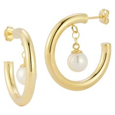 Decorated with lustrous freshwater cultured pearls, these Sunkissed Sterling hoop drop earrings enhance your ensembles with elegance and charm. Click on this JEWELRY & WATCHES GUIDE to learn about fit, styles, materials and more! Decorated with lustrous freshwater cultured pearls, these Sunkissed Sterling hoop drop earrings enhance your ensembles with elegance and charm. Click on this JEWELRY & WATCHES GUIDE to learn about fit, styles, materials and more! FEATURES Length: 1.2 in. Backings: post Classic Dangle Hoop Earrings With Pearl Charm, Classic Pearl Chain Hoop Earrings Gift, Classic Hoop Earrings With Pearl Chain For Gift, Modern Hoop Earrings With Pearl Charm, Yellow Gold Hoop Earrings With Pearl Pendant, Formal Pearl Drop Hoop Earrings, Classic Pearl Pendant Hoop Earrings, Classic Pearl Charm Hoop Earrings For Anniversary, Classic Small Hoop Pearl Earrings With Charm