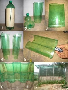 the instructions for how to make green bottles from plastic bottle and other things that are in them