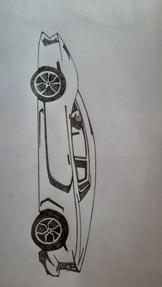 a drawing of a car with wheels on it