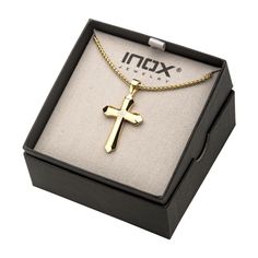 Honor your faith with this bold and handsome men's stainless steel cross pendant. Honor your faith with this bold and handsome men's stainless steel cross pendant.Click on this JEWELRY & WATCHES GUIDE to learn about fit, styles, materials and more! Pendant size: 28.3 mm x 42.1 mm Chain length: 24 in. Chain type: wheat Clasp: lobster claw Metal: stainless steel Plating: ion plated Finish: polished Packaging: boxedSTONE DETAILS Stone type: cubic zirconia Shape: round Setting: channel Please note, Father's Day Stainless Steel Cross Necklace, Stainless Steel Cross Pendant, Steel Cross, Cz Pendant, Mens Gold, Cross Pendant Necklace, Cross Pendant, Prong Setting, Wheat