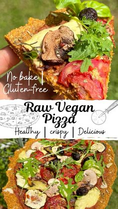 the raw vegan pizza is ready to be eaten