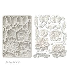 the stamp and stencil set is designed to look like flowers