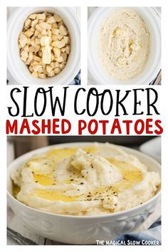 this is an easy recipe to make mashed potatoes in the slow cooker for dinner