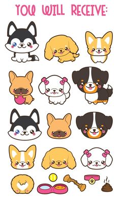 a bunch of dogs with different expressions on them and the words, you will receive