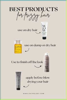 Products For Frizzy Hair, Hair Frizz Control, Tame Flyaways, Frizzy Hair Tips, Anti Frizz Hair, Dry Frizzy Hair, Hair Frizz, Hair Solutions, Curly Hair Routine