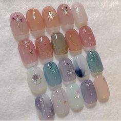 aesthetic nails girl couple matching cute adorable pretty stylish natural viral jelly shades collection nude colors pink green blue purple peach silver Jelly Glitter Nails, Asian Blush, Blush Nail, Nails Trend, Korean Nail Art, Home On A Budget, Asian Nails, Nail Trend, Blush Nails