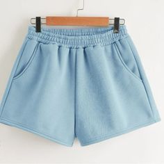 Never Worn Sweatpant Shorts, Grey Sweat Shorts, Shein Shorts, Shorts Comfy, Blue Lounge, City Shorts, Light Blue Shorts, Women Shorts, Comfy Shorts