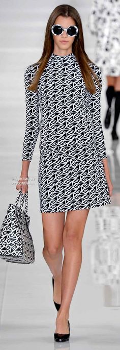 ~Ralph Lauren Spring 2014 Collection Daytime Dress, Office Clothes, Ny Fashion, Elegante Casual, 2014 Fashion, Black White Fashion, White Casual, White Fashion, Primavera Estate