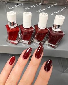 Cherry Nails, Red Nail Polish, Soft Nails, Red Nail, Nagel Inspo, Essie Nail, Funky Nails, Nail Polishes, Cute Acrylic Nails