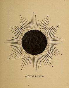 an old book with the sun in it's center and text that reads, a total eclipse