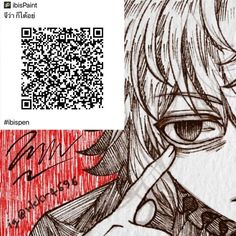 a drawing of a person with glasses and a qr code in front of them