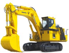 an image of a yellow construction vehicle that is on the white background with clippings