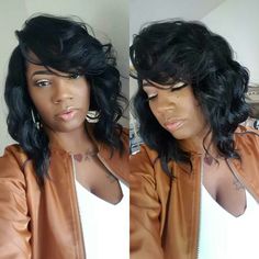 Beach Wave Curls Bob Black Women, Curly Side Part Bob Weave Black Women, Curled Bob Black Women Side Part, Loose Curls Bob Black Women, Beach Wave Quick Weave Bob, Curly Crochet Hair Styles, Curly Bob Hairstyles, Short Sassy Hair