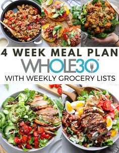 Healthy Recipes | Meal Plans 8 Week Meal Plan Clean Eating, Whole 30 Menu Plan Week 1, Whole 30 Monthly Meal Plan, Whole30 Meal Plan Week 1, 4 Week Healthy Meal Plan, Whole30 Diet Plan, Whole 30 Menu Plan, Whole 30 Cheap Meals, Salad Week Plan