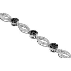 Royal 14K White Gold Black Diamond & Diamond Bracelet - 3.20 Carat Total Diamond Weight Royal Jewelry, Diamond Design, Layered Look, Black Diamond, Gold Black, Timeless Beauty, Diamond Bracelet, White Gold, Black