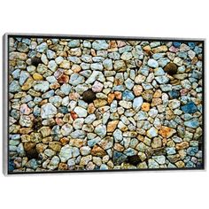 an abstract photograph of rocks and gravel on a white background framed canvas wall art print