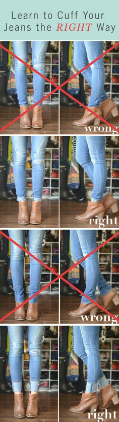 Do you know how to wear jeans and ankle boots? You need to cuff them just the right way. Follow our styling guide to maximize your fall wardrobe. How To Wear Jeans, Ankle Boots With Jeans, Outfits Everyday, How To Wear Ankle Boots, Clogs Outfit, Mode Tips, Boating Outfit, Maori Tattoo, Summer Denim