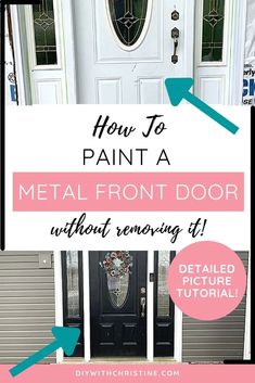 how to paint a metal front door without removing it