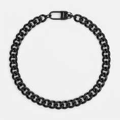 polished-black Modern Everyday Chain Necklace With Lobster Clasp, Modern Chain Necklace With Lobster Clasp For Everyday, Everyday Chain Link Necklace With Carabiner Clasp, Everyday Chain Link Necklace With Lobster Clasp, Black Chain Jewelry For Everyday Use, Everyday Black Chain Link Necklace, Everyday Oval Link Necklace With Carabiner Clasp, Everyday Cable Chain Link Necklace, Everyday Link Chain Necklace With Adjustable Chain