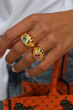 Nevernot blue topaz opal ready to see you ring in yellow gold. 18K Yellow Gold, Enamel African Fire Opal 0.53ctw, Swiss Blue Topaz 4.5ctw Beachy Jewelry, Symbolic Jewelry, Pink Topaz, Girl Jewelry, Scarf Headband, Work Jewelry, Swiss Blue Topaz, Summer Blue, Gold Enamel