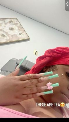 Matching Nail Sets, Baddies Nails Long, Baddies Nails, Boho Nails, Duck Nails