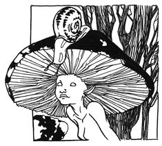 a black and white drawing of a woman holding an umbrella in front of her face