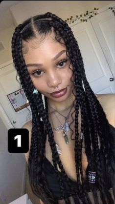 Braided Goddess Braids, Boxer Braids Black Women, Braids For Type 3 Hair, Goddess Braids Box Braids, Crystals In Braids, Black Y2k Hairstyles Braids, Box Braids Types, Black Jade Braids, Goddess Braids Blonde And Black