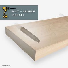 the fast and simple install tool is on top of a wooden box with screwdrivers