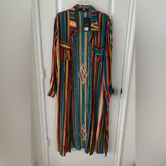 New Lucky&Blessed Womens Sz L Striped Aztec Maxi Beach Shirt Dress Long Sleeve New Condition With Tags, No Flaws. Maxi Shirt Dress 2 Front Pockets And 2 Side Pockets Size Large. Striped Aztec Maxi Beach Shirt Dress Long Sleeve. Summer Button-up Maxi Dress For Beach, Long Casual Shirt Dress For Beach, Casual Long Shirt Dress For The Beach, Summer Beach Maxi Shirt Dress, Multicolor Button-up Shirt Dress For Summer, Striped Long Sleeve Maxi Dress For Vacation, Striped Long Sleeve Maxi Dress For Summer, Long Sleeve Striped Maxi Dress For Summer, Multicolor Summer Shirt Dress For Beach