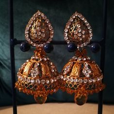 New Chandbali Earrings Never Worn Chaandbaali Earrings Gold, Chandbali Earrings, Indian Bollywood, Gold Orange, Orange Gold, Earrings Color, Jewelry Earrings, Women Jewelry, Orange