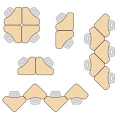 the top view of a set of furniture pieces with different shapes and materials to make it