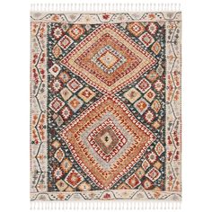 SAFAVIEH Farmhouse FMH816A Ivory / Navy Rug Image 1 Rust Dining Room, Rugs Colorful, Collection Displays, Classic Rug, Southwestern Area Rugs, Southwestern Rug, Americana Decor, Natural Fiber Rugs, Navy Rug