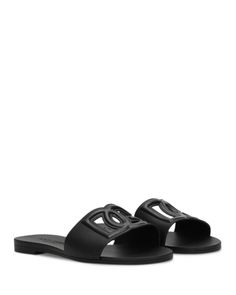 Dolce & Gabbana Women's Logo Pool Slide Sandals Dolce And Gabbana Slides, Pool Slide, Stylish Sandals, Dream Shoes, Pool Slides, Sneaker Head, Slide Sandals, Black Sandals, Flip Flops