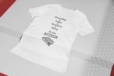 This inspirational t-shirt is perfect for any occasion and makes a great gift for friends and family. Whether you’re shopping for yourself or someone else, this shirt will remind them that they are the authors of their own stories. With its empowering message and stylish design, the “Everyday is a Page Be the Author” t-shirt is the perfect way to express your individuality and let the world know that you are in charge of writing your own story. This t-shirt is everything you've dreamed of and more. It feels soft and lightweight, with the right amount of stretch. It's comfortable and flattering for all. • 100% combed and ring-spun cotton (Heather colors contain polyester) • Fabric weight: 4.2 oz/yd² (142 g/m²) • Pre-shrunk fabric • Side-seamed construction • Shoulder-to-shoulder taping • Bl White Literary T-shirt With Letter Print, Literary Relaxed Fit Crew Neck T-shirt, Literary Cotton Relaxed Fit T-shirt, Literary Style Cotton T-shirt With Relaxed Fit, White Cotton T-shirt, Screen Print Crew Neck T-shirt, Literary Crew Neck T-shirt With Screen Print, Literary Cotton T-shirt With Text Print, White Literary Letter Print T-shirt