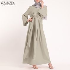 FREE SHIPPING Abaya Kaftan Muslim Dress Outfit OUT0827 Casual Long Maxi Dress For Eid, Casual Maxi Dress For Eid, Old Lady Dress, Knotted Maxi Dress, Abaya Dresses, Color Plain, Kaftan Maxi Dress, Womens Dress Suits, Muslim Dress