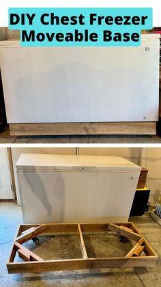 the freezer is being assembled and ready to be used as a base for this diy project