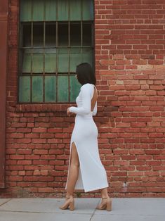 White Maxi Length Bodycon Dress, White Fitted Maxi Bodycon Dress, Fitted Long Sleeve Midi Dress For Day Out, Fitted Long Sleeve Maxi Dress For Day Out, Fitted Maxi Length Bodycon Dress For Day Out, White Stretch Maxi Dress For Brunch, Open Back Midi Dress, Corset Belt, Bishop Sleeve