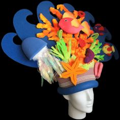 This Coral Reef Hat will definitely make you stand out at your next Party, Hora Loca, Wedding, Corporate Event, Birthday, Quinceanera, or Halloween Party! It can be used as a wedding hats, top hats, photo booth props, or a party favor. Sea Creature Costume, Creature Costume, Balloon Hat, Crazy Hat, Deep Sea Diver, Ocean Party, Crazy Hats, Top Hats, Sea Creature