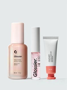 Glossier’s Once-A-Year Black Friday Sale Is Going To Be BIG #refinery29 Glossier The Makeup Set, Glossier Perfume Solid, Dewy Look, Stretch Concealer, Milky Jelly Cleanser, Priming Moisturizer, Shiny Lips, Makeup Gift Sets, Balm Dotcom