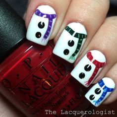 The Lacquerologist: Adorable Snowmen! 2019 Nails, Unghie Nail Art, Nagellack Trends, Special Nails, Nails Matte, Festive Nail Art, Holiday Nail Designs