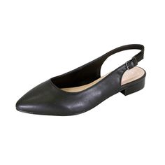 PEERAGE Macy women's wide width leather pointed-toe slingback flat is the perfect option for casual or work attire. This ladies' 0.5-inch leather stack heel adjustable slingback provides all day comfort and support to tackle both professional work environments and casual everyday life. Features: Wide (W) Leather Rubber Sole 0.5" Low-Heel Cushioned Insole Maximum Traction Outsole Questions? Contact Us Anytime Casual Leather Flats, Wide Width Heels, Black Slingback Heels, Dressy Flats, Macys Women, Slingback Flats, Wide Width Shoes, Leather Flat Shoes, Wide Boots