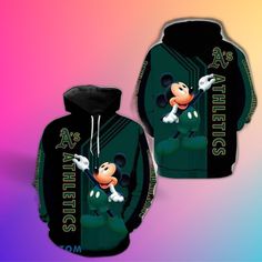 Oakland Athletics Mickey Mouse New Full All Over Print For Men And Women 3D Hoodie Oakland Athletics Logo, Athletics Logo, Unique Hoodies, Gifts For Sports Fans, Print 3d, All Sports, 3d Printing Technology, 3d Hoodie, Disney Lover