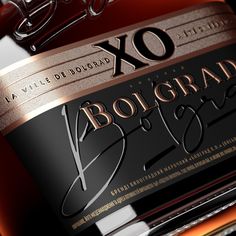 a bottle of boograd xo is shown in this image