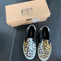 Straye Leopard Print Slip-On Sneakers Size 6.5 (Women’s) New With Tags Yellow Slip-on Low-top Sneakers, Yellow Low-top Slip-on Sneakers With Rubber Sole, Yellow Casual Slip-on Sneakers With Round Toe, Casual Yellow Slip-on Sneakers With Round Toe, Yellow Slip-on Sneakers With Speckled Midsole, Straye Shoes, Leopard Print Slip On Sneakers, Slipon Sneakers, Vans Classic Slip On Sneaker