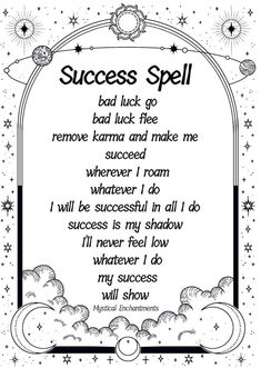 Success Spell, Manifestation Spells, Witchcraft Spells For Beginners, Spells For Beginners, Easy Spells, Thursday Quotes, Luck Spells