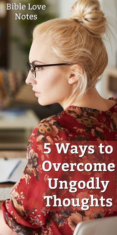 a woman sitting at a desk with her laptop in front of her and the words 5 ways to overcome uncody thoughts