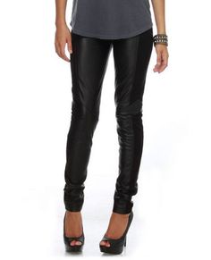 would love a pair of leather pants Casual Party Bottoms With Side Slits, Chic Black Bottoms With Side Slits, Chic Stretch Pants With Side Slits, Chic Black Pants With Side Slits, Trendy Bottoms With Side Slits For Night Out, Chic Stretch Leather Pants For Going Out, Chic Bottoms With Side Slits, Casual Bottoms With Side Slits For Night Out, Edgy Stretch Leather Pants For Going Out